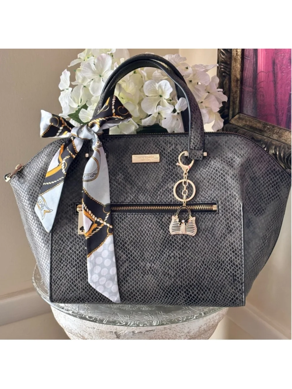 KATE SPADE NY PARLIAMENT SQUARE SAVANNAH CROSSBODY FEATURING SNAKE PRINT DESIGN